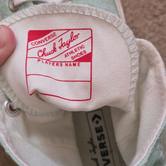 Converse Chuck 70 Bow Green Sticky Aloe Embroidered Floral Size 10 Womens - Picture 8 of 9